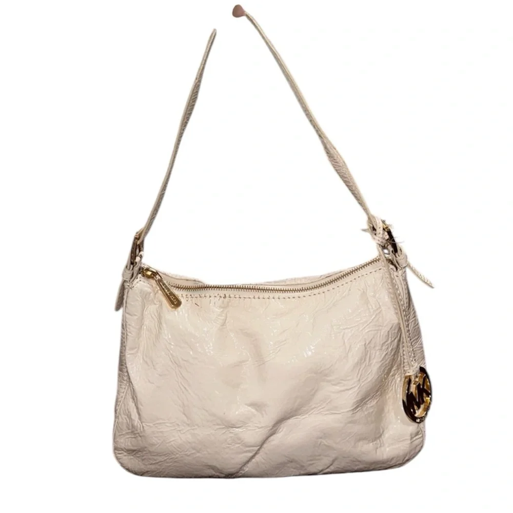 Michael Kors Patent Leather Cream Small Shoulder Bag Y2K